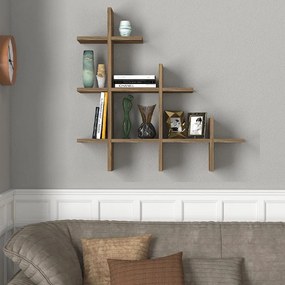 Ραφιέρα τοίχου Juke Megapap χρώμα καρυδί 81,8x18x80εκ.