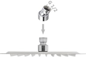 vidaXL Κεφαλή Nτους Βροχή Τετράγωνη 20 x 20 εκ. από Ανοξείδωτο Ατσάλι