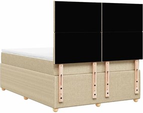 vidaXL Κρεβάτι Boxspring με Στρώμα Κρεμ 160x200 εκ. Υφασμάτινο
