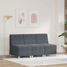 vidaXL Μοναδικός Καναπές χωρίς Χερούλια 3 pcs Σκούρο γκρι