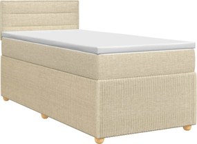vidaXL Κρεβάτι box spring με στρώμα Κρεμ 80 x 200 cm Ύφασμα