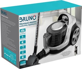 BRUNO ηλεκτρική σκούπα BRN-0137, 800W, 3lt, κυκλωνική, λευκή
