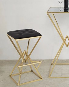 Σκαμπό Μπαρ Χρυσό/Μαύρο PIRAMID Χρυσό/Μαύρο 40x40x75