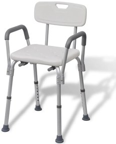 vidaXL Καρέκλα Μπάνιου με Πλάτη Λευκή Αλουμινίου