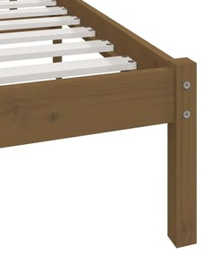 vidaXL Πλαίσιο Κρεβατιού Καφέ Μελί 200 x 200 εκ. από Μασίφ Ξύλο Πεύκου