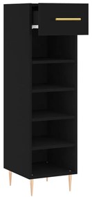 vidaXL Παπουτσοθήκη Μαύρη 30 x 35 x 105 εκ. από Επεξεργασμένο Ξύλο