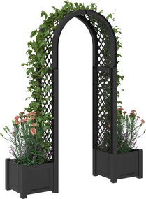 vidaXL Αψίδα Ρόδου με Γλάστρα Ανθρακί 168,5 x 43 x 207 εκ PP