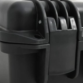 vidaXL Θήκη Πτήσης Φορητή Μαύρη 49x38x23 εκ. από Πολυπροπυλένιο