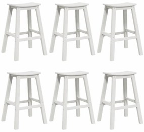 vidaXL Σετ Μπαρ Κήπου 6 pcs Λευκό HDPE