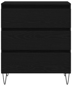 vidaXL Μπουφές με Συρτάρια Μαύρο Ξύλο 60x35x70 εκ. Κατασκευασμένο από Συνθετικό Ξύλο