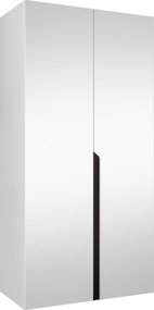 Ντουλάπα Mila II Δίφυλλη-Λευκό - Μαύρο