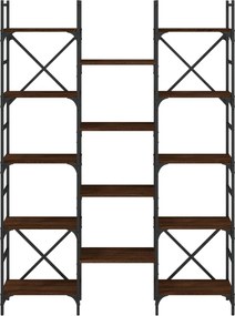 vidaXL Βιβλιοθήκη Καφέ Δρυς 127,5x28,5x172,5 εκ. Επεξεργασμένο Ξύλο