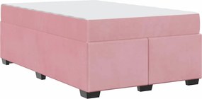 vidaXL Σκελετός Κρεβατιού με στρώμα Ροζ 120 x 190 cm ύφασμα