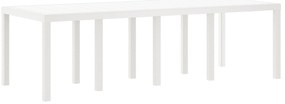 vidaXL Τραπέζι Κήπου Λευκό 250x100x73 εκ. Πολυ Ράττον