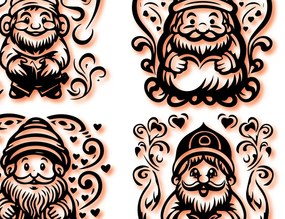 Σετ των 3 Intra απο ξύλο plywood 3mm-4mm πάχος - Πακέτο Cricut Valentine Gnome Δίασταση 4x4 cm INTRAFABR-86721688