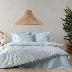Κουβερλί Zanzara 32 Ciel-Yellow Kentia Υπέρδιπλo 230x250cm 100% Cotton Satin