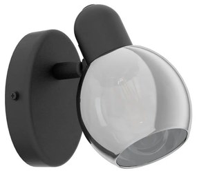 Φωτιστικό Τοίχου - Απλίκα Spot Pollica 98624 Black-Clear Eglo Metal, Glass