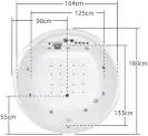 Acrilan Miami - Στρόγγυλη Μπανιέρα Υδρομασάζ Φ180 cm - Ακρυλικό, Αερομασάζ