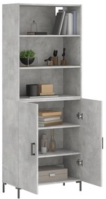 vidaXL Ντουλάπι Γκρι Σκυροδέματος 69,5x34x180 εκ. Επεξεργασμένο Ξύλο