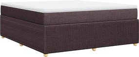 vidaXL Κρεβάτι Boxspring με Στρώμα Σκούρο Καφέ 180x200 εκ Υφασμάτινο