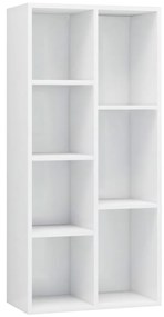 Βιβλιοθήκη Γυαλιστερό Λευκό 50 x 25 x 106 εκ. από Επεξ. Ξύλο - Λευκό