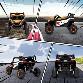 AIYAPLAY Ηλεκτρικό αυτοκίνητο για παιδιά 12V, λειτουργία τηλεχειρισμού, ζώνη, κόρνα, φώτα LED, θύρα USB, για 3-5 ετών, πορτοκαλί