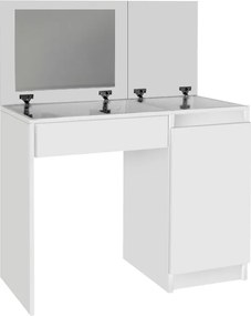 Τουαλέτα με καθρέπτη Huma Megapap χρώμα λευκό 90x45x118,2εκ.