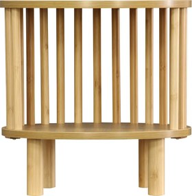 Κομοδίνο Nodial pakoworld MDF/Bamboo σε φυσική απόχρωση Φ40x40εκ