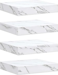 VidaXL Ράφι Τοίχου 4 τμχ. Λευκό Μάρμαρο 23 x 23,5 x 3,8 cm