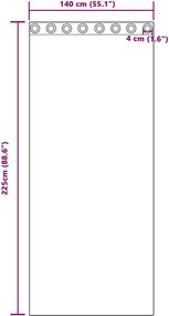 vidaXL Κουρτίνες Μαύρης Ύφανσης με Δαχτυλίδια 2 pcs Τερακότα