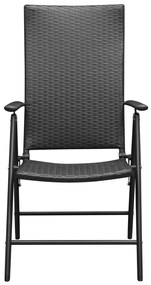 vidaXL Σετ Τραπεζαρίας Κήπου 5 Τεμαχίων Μαύρο