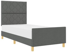 vidaXL Κρεβάτι Σκελετός Σκούρο Γκρι 90x190 εκ. Ύφασμα