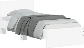 vidaXL Πλαίσιο Κρεβατιού με Κεφαλάρι/LED Λευκό 90 x 190 εκ.