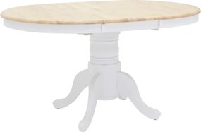 Τραπεζαρία Dallan Lars pakoworld 5τεμ λευκό rubberwood Φ100(+38)x100x75εκ