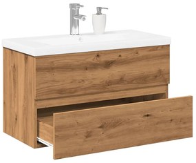 vidaXL Ντουλάπι με Ενσωματωμένο Νιπτήρα Τεχνίτης Δρυς