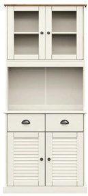 vidaXL Βιτρίνα VIGO Λευκή 78 x 40 x 175 εκ. από Μασίφ Ξύλο Πεύκου