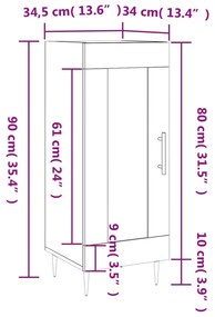 Ντουλάπι Λευκό 34,5 x 34 x 90 εκ. από Επεξεργασμένο Ξύλο - Λευκό