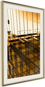 Αφίσα - Steel and Glass (Yellow) - 30x45 - Χρυσό - Με πασπαρτού