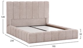 ΚΡΕΒΑΤΙ REMO ΜΕ ΑΠΟΘΗΚΕΥΤΙΚΟ ΧΩΡΟ HM719.10 ΥΦΑΣΜΑ TEDDY ΜΠΕΖ-ΓΙΑ ΣΤΡΩΜΑ 160x200εκ