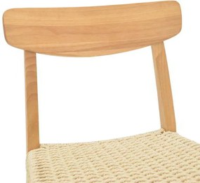 Καρέκλα Eaprine pakoworld φυσικό σχοινί-rubberwood 49x53x77εκ