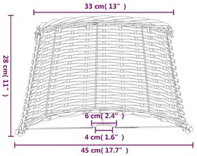 vidaXL Καπέλο Φωτιστικού Λευκό Ø45x28 εκ. από Wicker