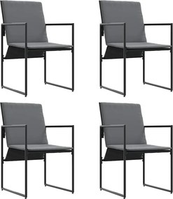 vidaXL Σέτ φαγητού για κήπο 5 pcs Μαύρο Ατσάλι
