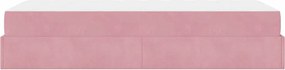 vidaXL Σκελετός κρεβατιού με στρώμα 2 pcs Ροζ Βελούδο