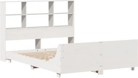 vidaXL Σκελετός Κρεβ. Χωρίς Στρώμα Λευκό 160x200 εκ Μασίφ Πεύκο