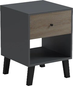 Κομοδίνο Tuscany pakoworld sonoma-ανθρακί 40x40x55εκ