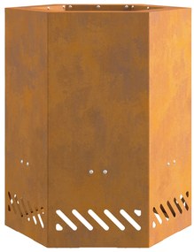 vidaXL Χωρίς Καπνό Φωτιά Πυρκαγιάς Εξαγώνιος 38x38x51 εκ Ανθεκτικός Χάλυβας