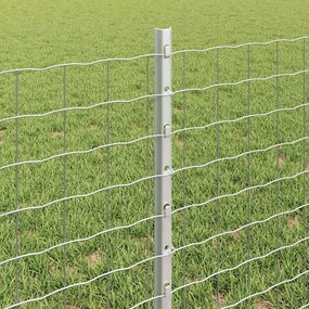 vidaXL Ενσωματωμένος Πόλος Φράχτη 44 τμχ. Ασημί 100 cm