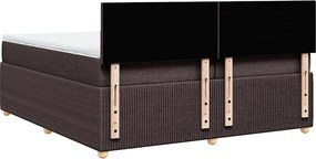 vidaXL Κρεβάτι Boxspring με Στρώμα Σκούρο Καφέ 200x200 εκ. Υφασμάτινο