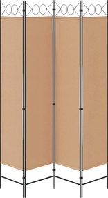 vidaXL 4-Πίνακας Διαχωριστικός Μπεζ 160 x 200 cm Ύφασμα