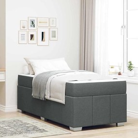 vidaXL Σκελετός Κρεβατιού Σκούρο γκρι 90 x 190 cm ύφασμα